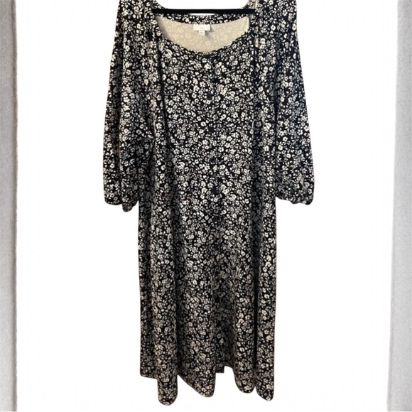 J. Jill Dresses & Skirts - Women’s J. Jill Dress Black and White Floral Button Down Plus Size 4X